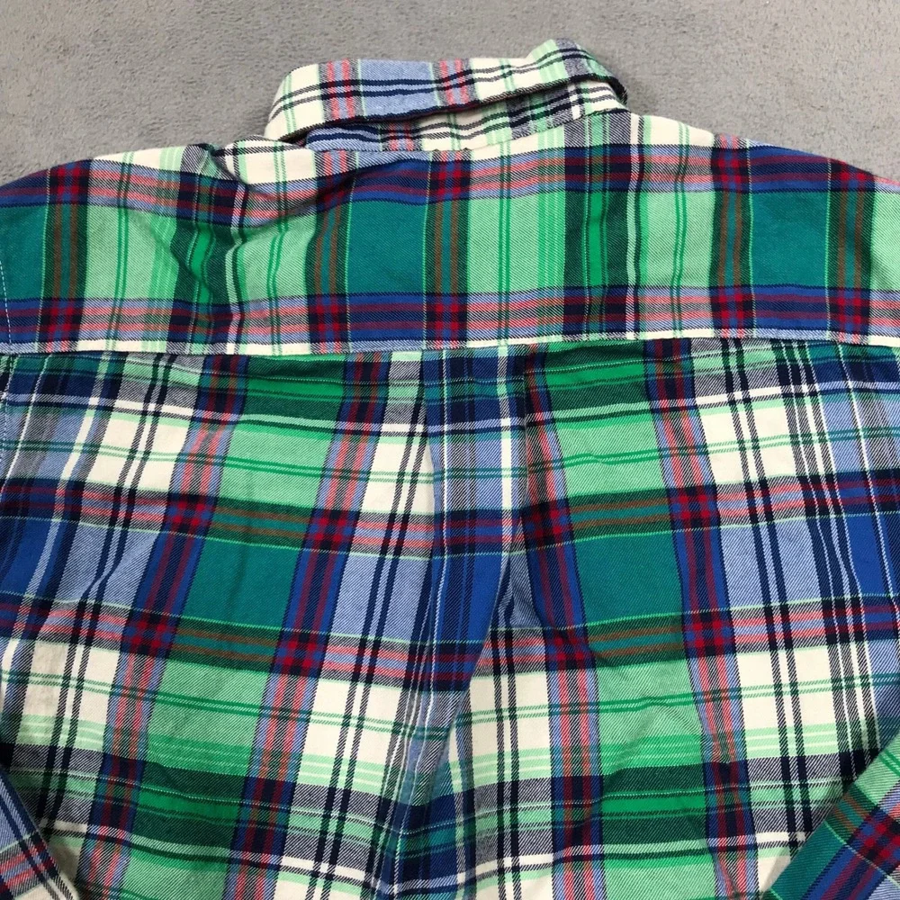 Ralph Lauren Button Down Shirt Kids Boys M 10-12 Multi Color Plaid Long Sleeve